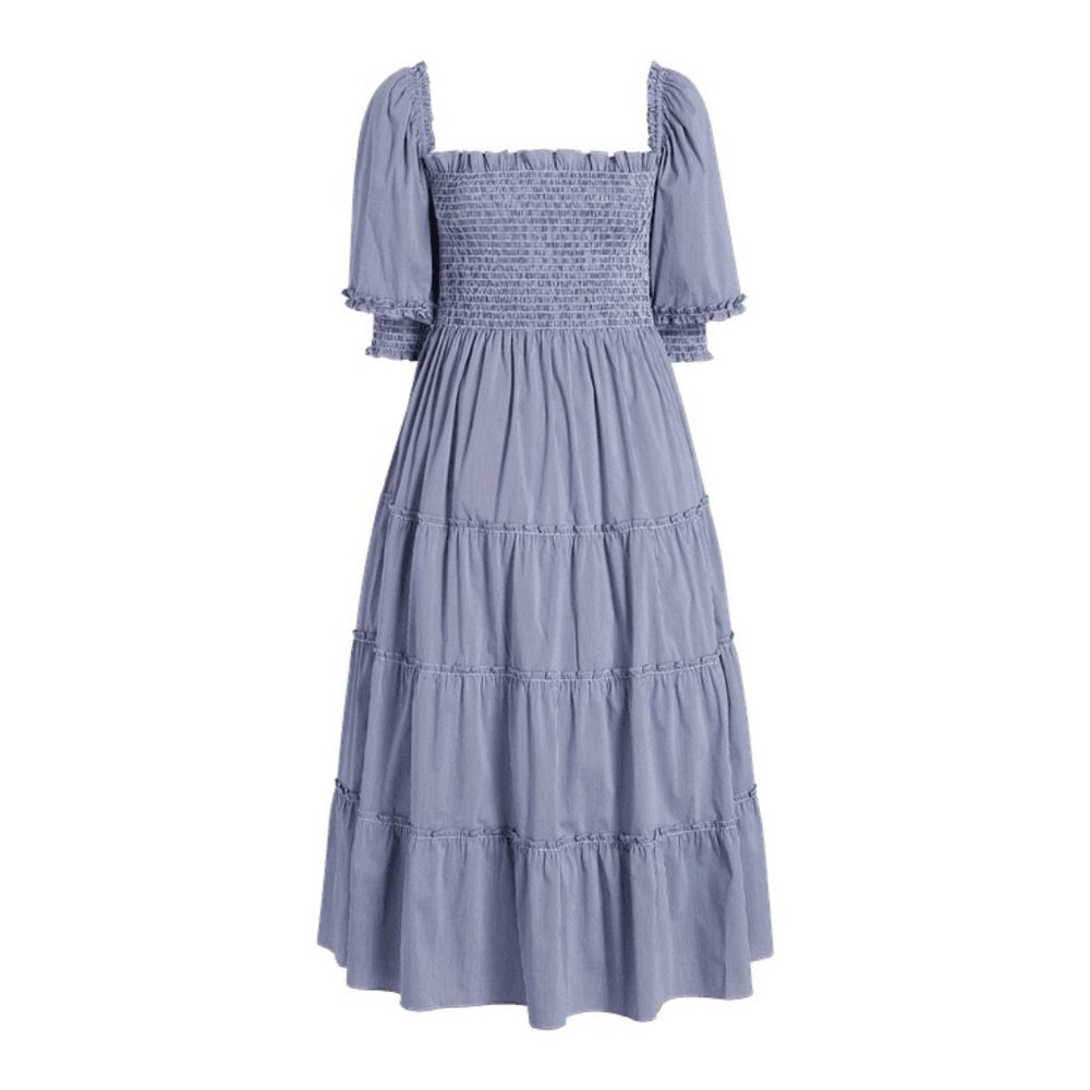 NWT Hill House Nesli Nap Dress Navy Gingham S